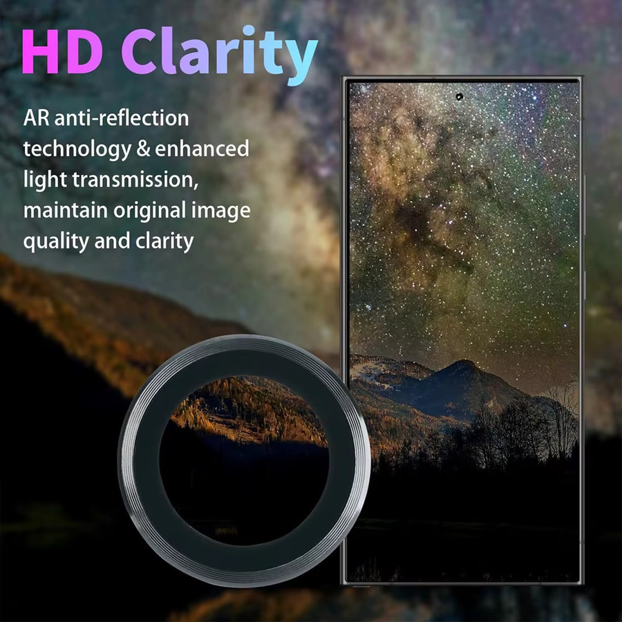 Metall-Kameraschutzring für Samsung Galaxy S26 Ultra 5G in Silber aus Aluminiumlegierung mit gehärtetem Glas Objektivschutz - Bild 3