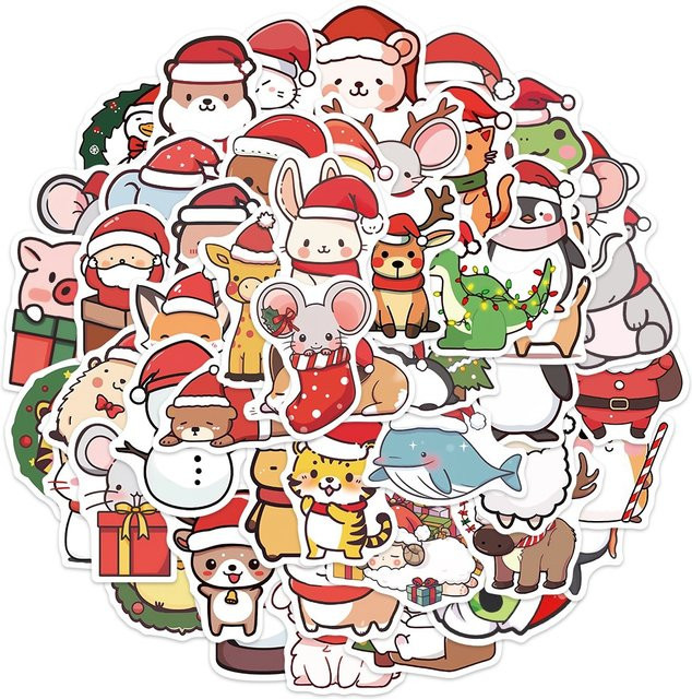 50 Stück Wasserdichte Weihnachts Tiere Graffiti Aufkleber in Multicolour von BulingBulingStickers Shop - Bild 1