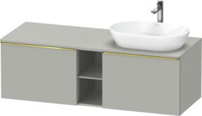 Duravit Waschtischunterschrank D-Neo Wandhängend in Grau Hochglanz, B: 140 cm, T: 55 cm, H: 45,9 cm - Bild 1