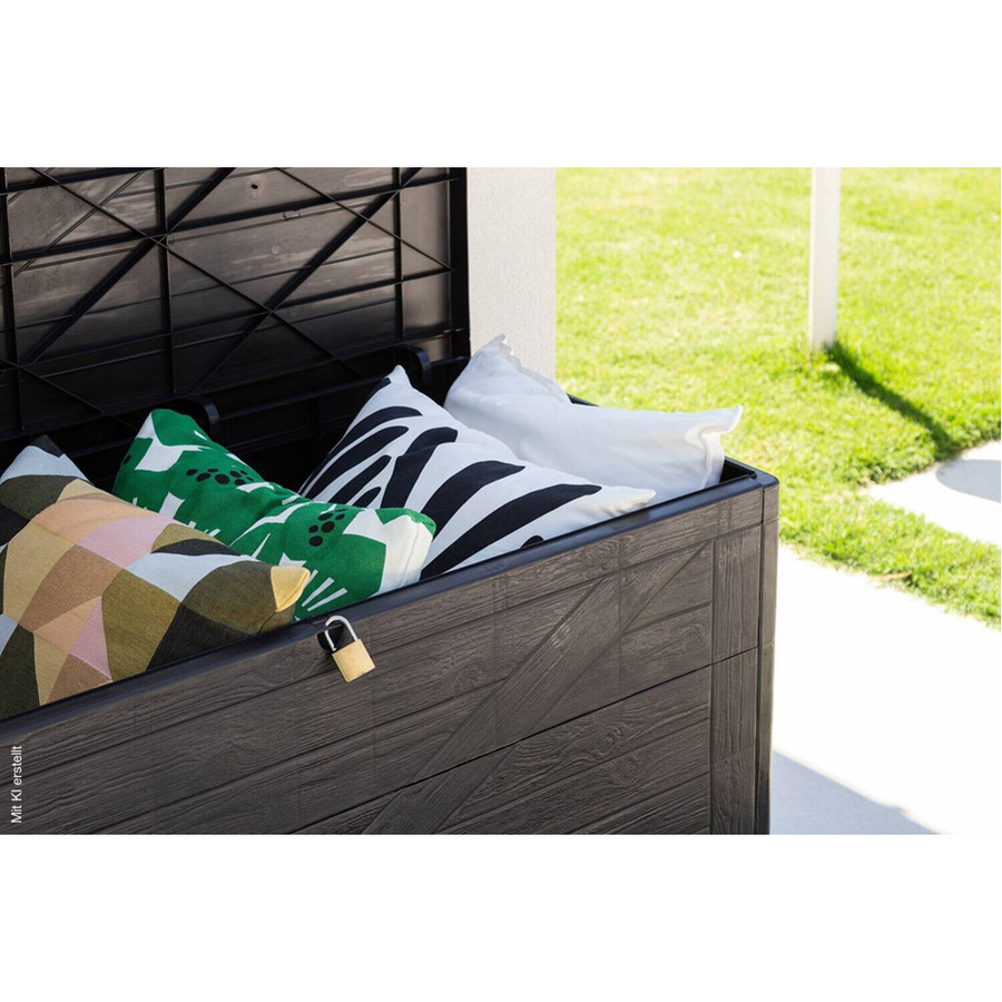 Toomax Aufbewahrungsbox Wood in Anthrazit aus Kunststoff, B/H/L: 63 x 56 x 120 cm - Bild 3