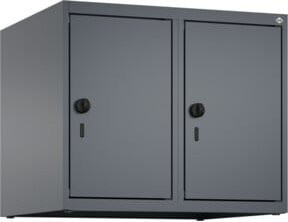C+P Aufsatzschrank 7016/7016 aus Stahl mit 2 Abteilen und Sicherheits-Drehriegel, Farbe: Anthrazit/Grau, B/T/H: 50 x 60 x 50 cm - Bild 1