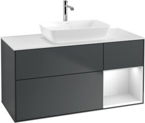 V&B Waschtischunterschrank Finion in Weiß und Mittelblau lackiert, B/T/H: 120 x 50,1 x 50,1 cm - Bild 1