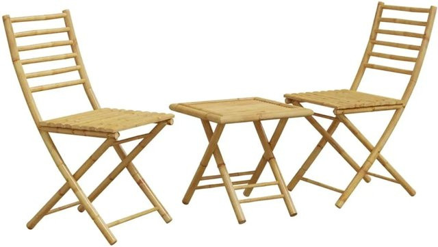 vidaXL 3-tlg Bistro-Set Modell 10 aus Bambus in Braun für Garten, Hinterhof und Balkon - Bild 1