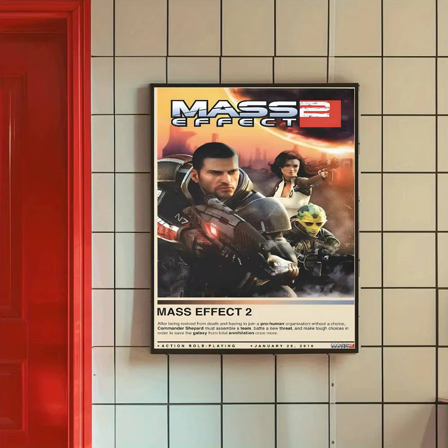 Selbstklebendes Cartoon-Spiel-Poster Bilibili mit Mass Effect und Deus Ex Motiven, Mehrfarbig, Rechteckig - Bild 5