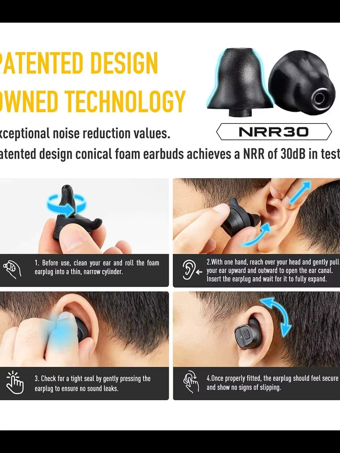 EARMOR M20T PRO In-Ear Gehörschutz Schwarz mit 30dB NRR, wasserdicht und windresistent für Jagd und Schießstand - Bild 2