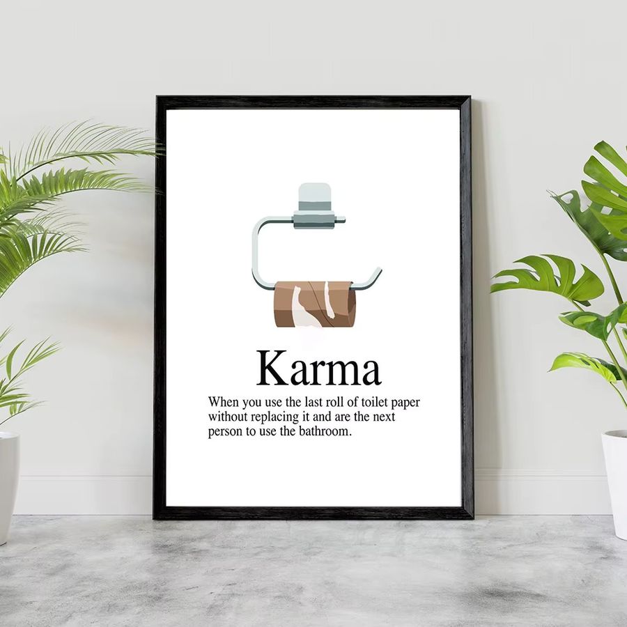 Potdemiel Karma Definition Poster Leinwand Wandkunst Motiv Portrait in Weiß - Bild 2