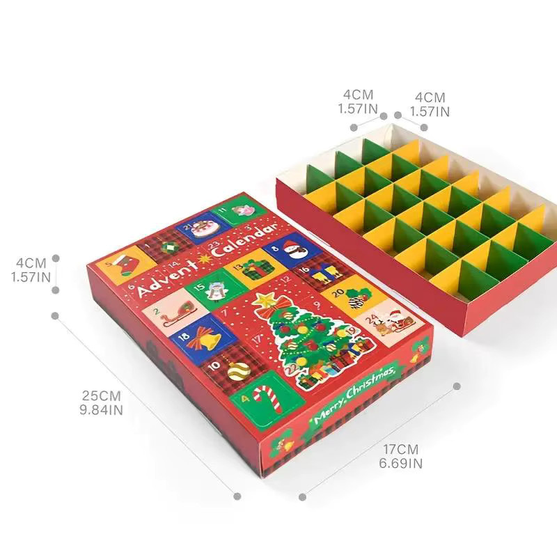 10 Stück ZQNYCY Adventskalender Blind Boxen aus Papier mit 24 Fächern in Mehrfarbig für Kinder und Weihnachtsfeiern - Bild 3