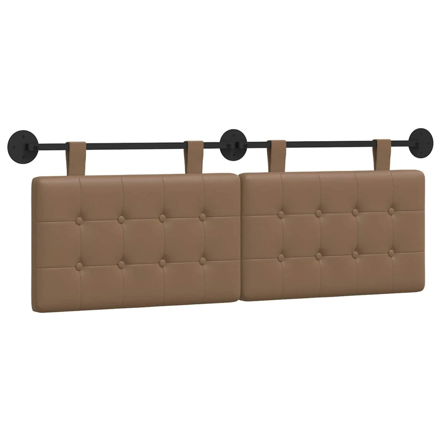 vidaXL Hängendes Kopfteil aus Kunstleder in Braun mit geometrischem Design, Breite: 150 cm, Höhe: 55 cm, Tiefe: 5 cm - Bild 2