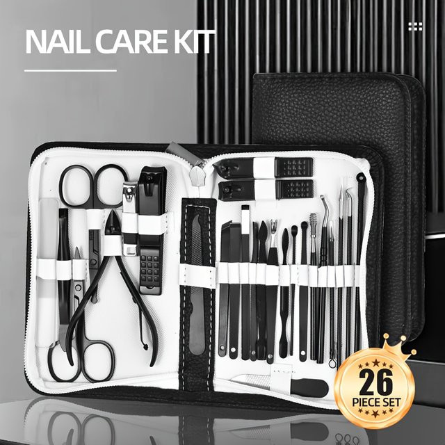 OLOEY Nagelpflege Set, 26-teilig, Edelstahl, Unisex, Metallic - Bild 1
