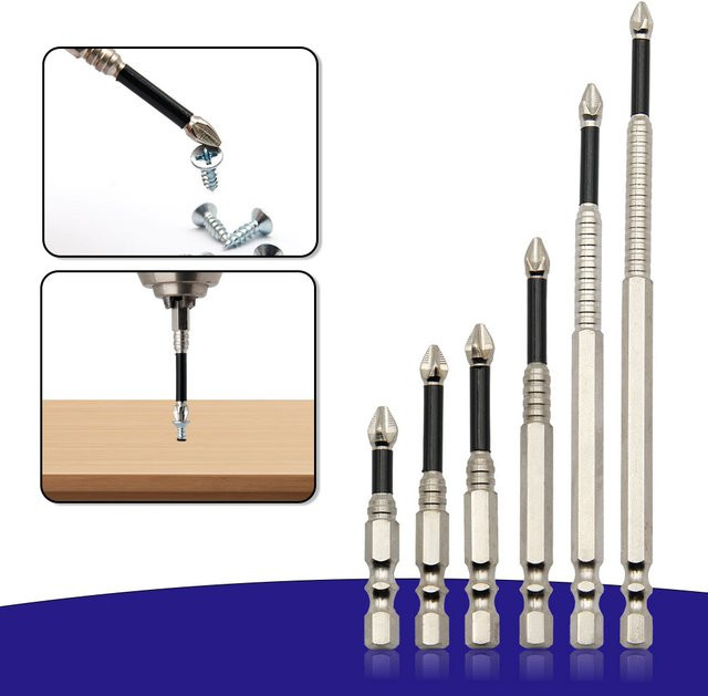 K5 Magnetisches Schraubendreher-Bit Set mit sechseckigem Anti-Slip-Griff in Silber - Bild 1