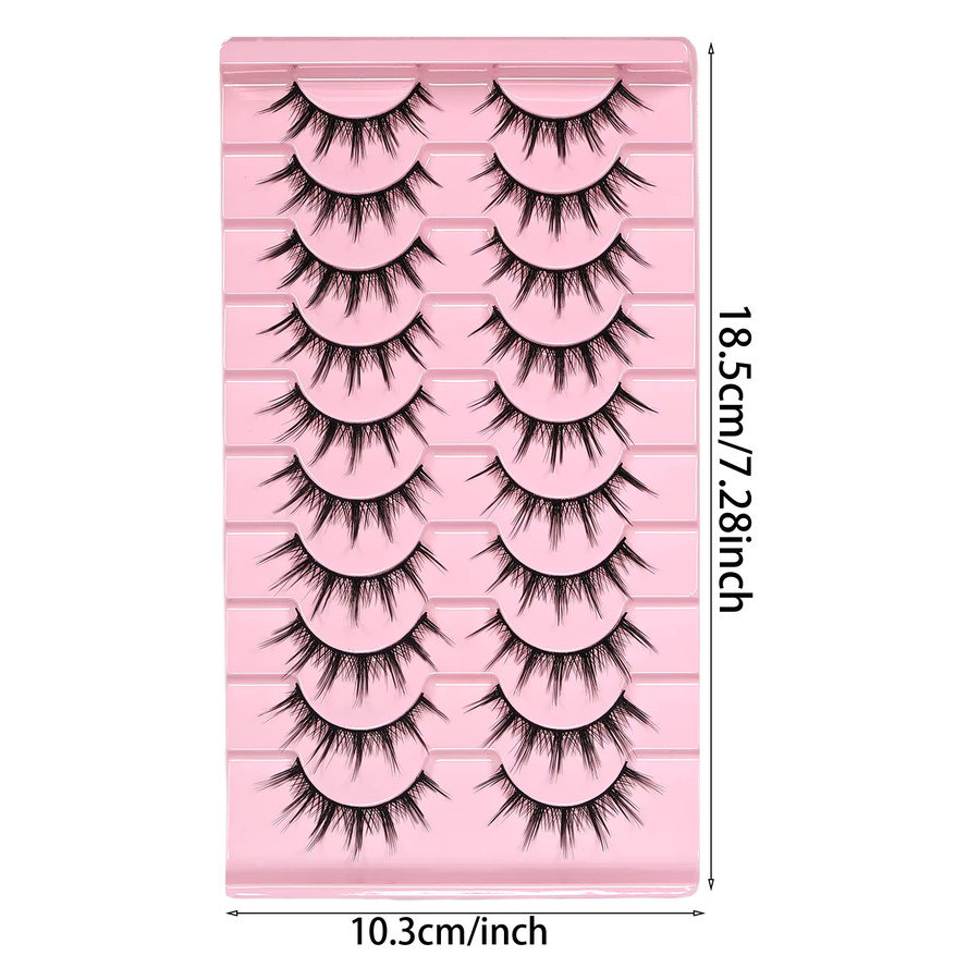 JIEFUXIN 3D-Manga-Wimpern, 10 Paar, Unisex - Bild 4