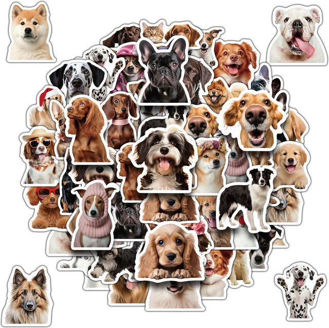 GOGOTU Hunde-Meme-Graffiti-Aufkleber, Kawaii Tier-Cartoon-Sticker, 50-teiliges Set - Bild 1