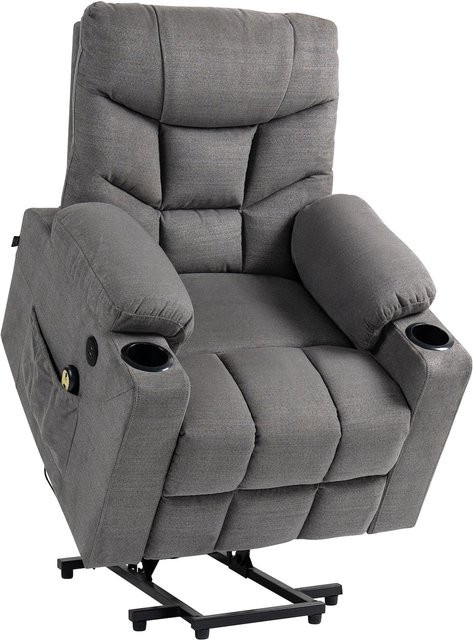 CLP Relaxsessel Andover mit elektrischer Aufstehhilfe und Liegefunktion, Fernsehsessel mit USB-Ports und Getränkehalter - Bild 1