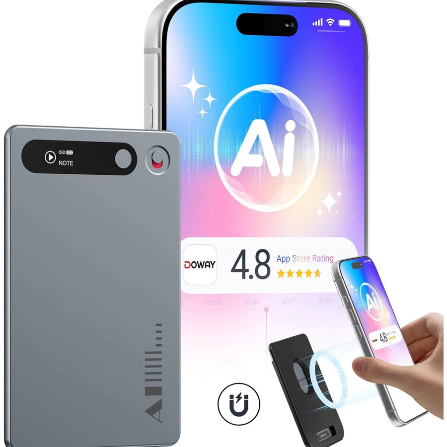 MECHEN AI-Voice-Recorder mit 64 GB Speicher, Silber, für Konferenzen und Anrufe mit KI-Zusammenfassung und App-Steuerung - Bild 4