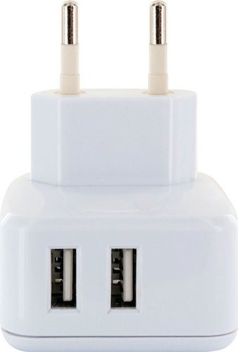 Schwaiger USB Ladeadapter 230V mit 2x USB-A Ports in Weiss - Bild 1