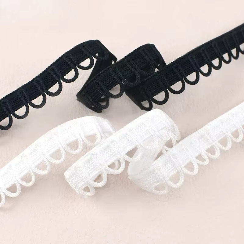 Elastisches Nylonband als U-Wellen-Spitzenborte in Schwarz, 15 mm Breite, für Kleiderdekoration und DIY-Bastelzubehör - Bild 4