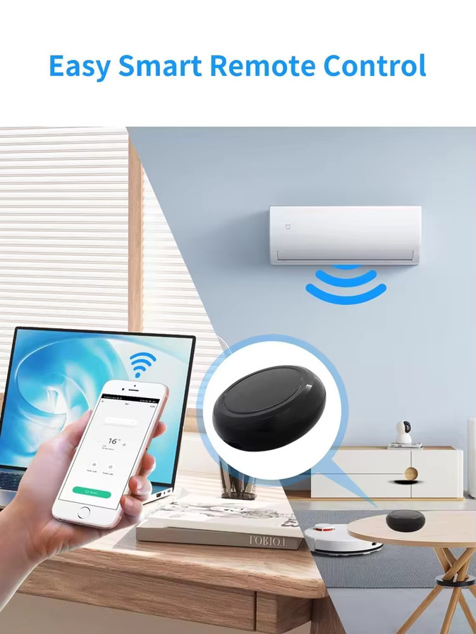 Tuya Smart Home IR-Controller WiFi Bedienfeld zur Sprachsteuerung mit Alexa-Kompatibilität in Schwarz - Bild 1