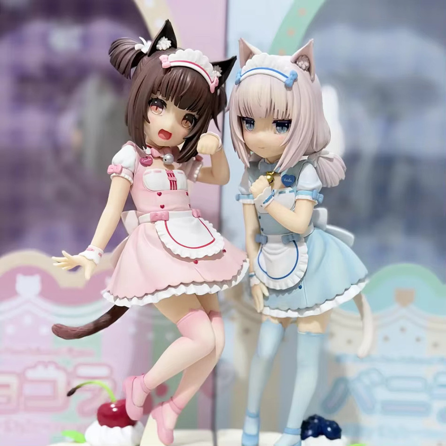 Bandai Nekopara Schokolade Vanille Katze Maid Figur, 18cm, Kunststoff - Bild 2