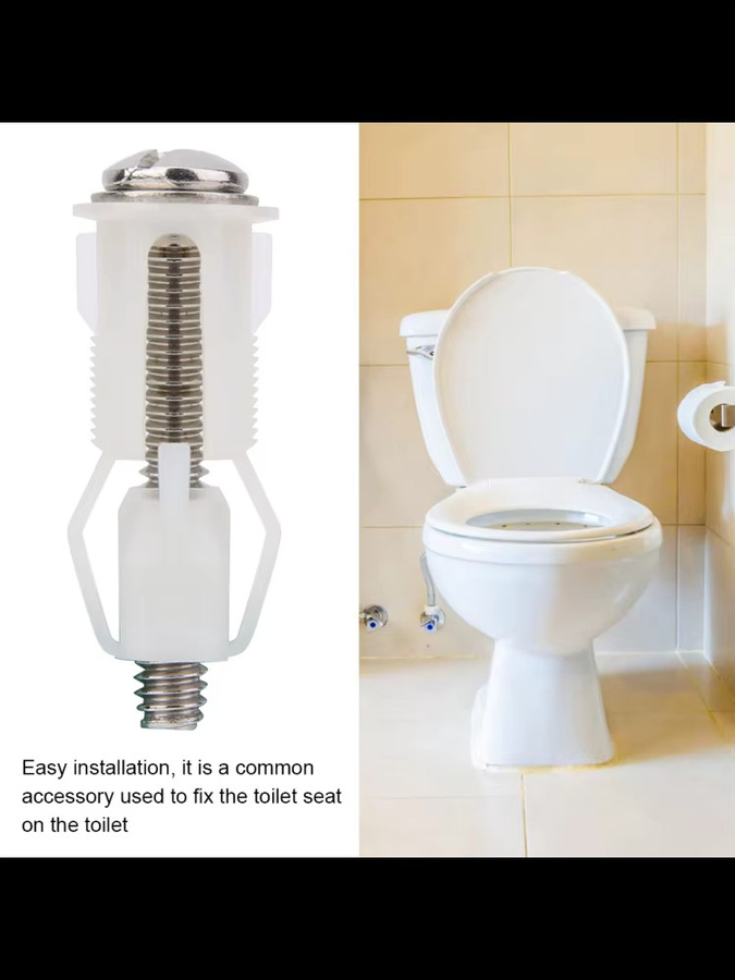 TOPINCN Montage-Set für Toilettensitz aus weißem Nylon, 3 Paar Schrauben und Befestigungen - Bild 4