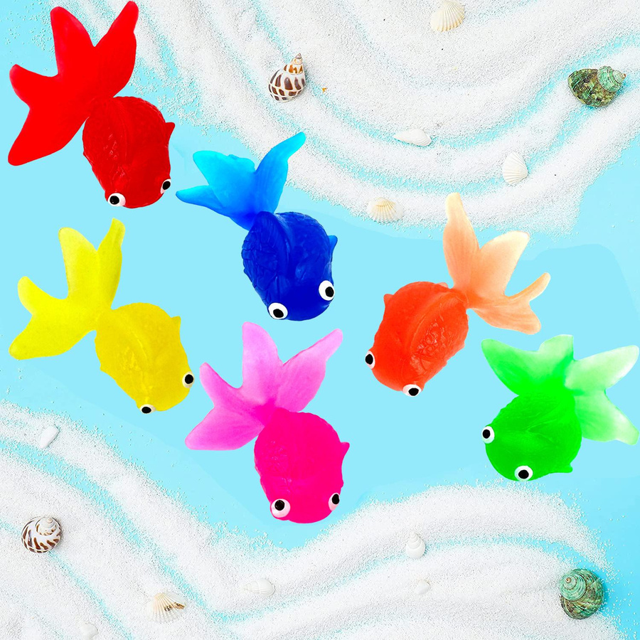 MHXIANGQIANJIN Kawaii Simulation Goldfisch Badewasser Spielzeug 6-teiliges Set - Bild 2