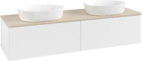 V&B Waschtischunterschrank Antao mit Frontstruktur in Weiß lackiert, B/T/H: 160 x 50 x 50 cm - Bild 1