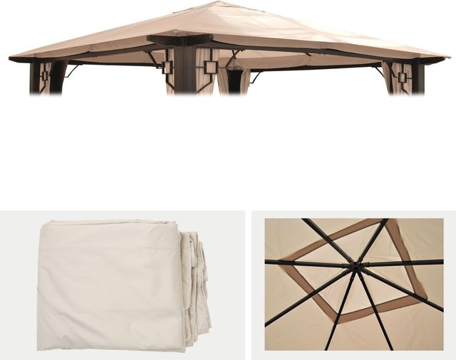 MCW Ersatzbezug für Dach Pergola Pavillon Nisa in Creme, B/T: 350 x 335 cm - Bild 1