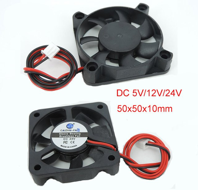Gakaki DC 5010 Mini-Lüfter Computer-CPU-Kühler für 3D-Drucker, Schwarz, B/T/H: 50 x 50 x 10 mm - Bild 1