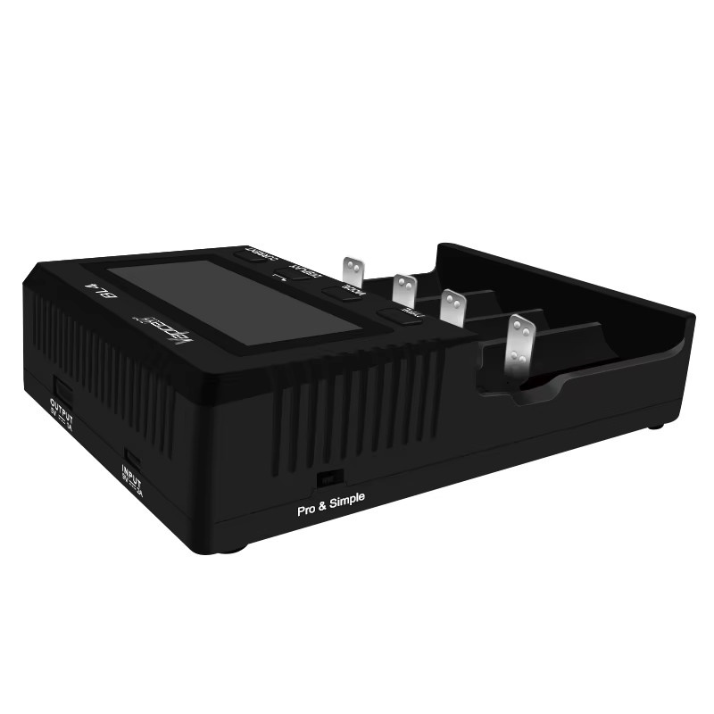 Vapcell BL4 Smart 4-Slot Schnellladegerät für 18650 21700 26650 Lithium-Akkus in Schwarz - Bild 3