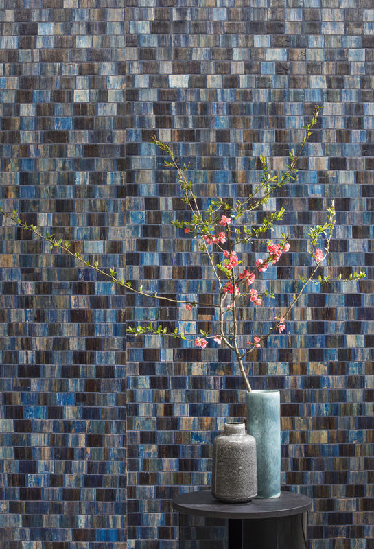 Omexco Tapete BOA1 Borneo BOA105 in Blau mit abstraktem Naturdesign und geometrischem Muster aus Vlies - Bild 3