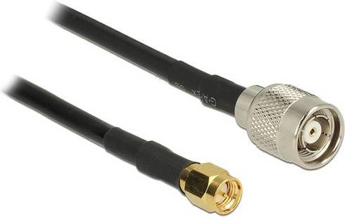 Delock WLAN-Antennen Anschlusskabel mit RP-TNC-Stecker und SMA-Stecker in Schwarz, Länge: 5 m - Bild 1