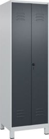 C+P Putzmittel-Spind Classic PLUS mit 2 Abteilen, Stahlkonstruktion, Grau/Anthrazit, H x B x T: 195 x 60 x 50 cm - Bild 1