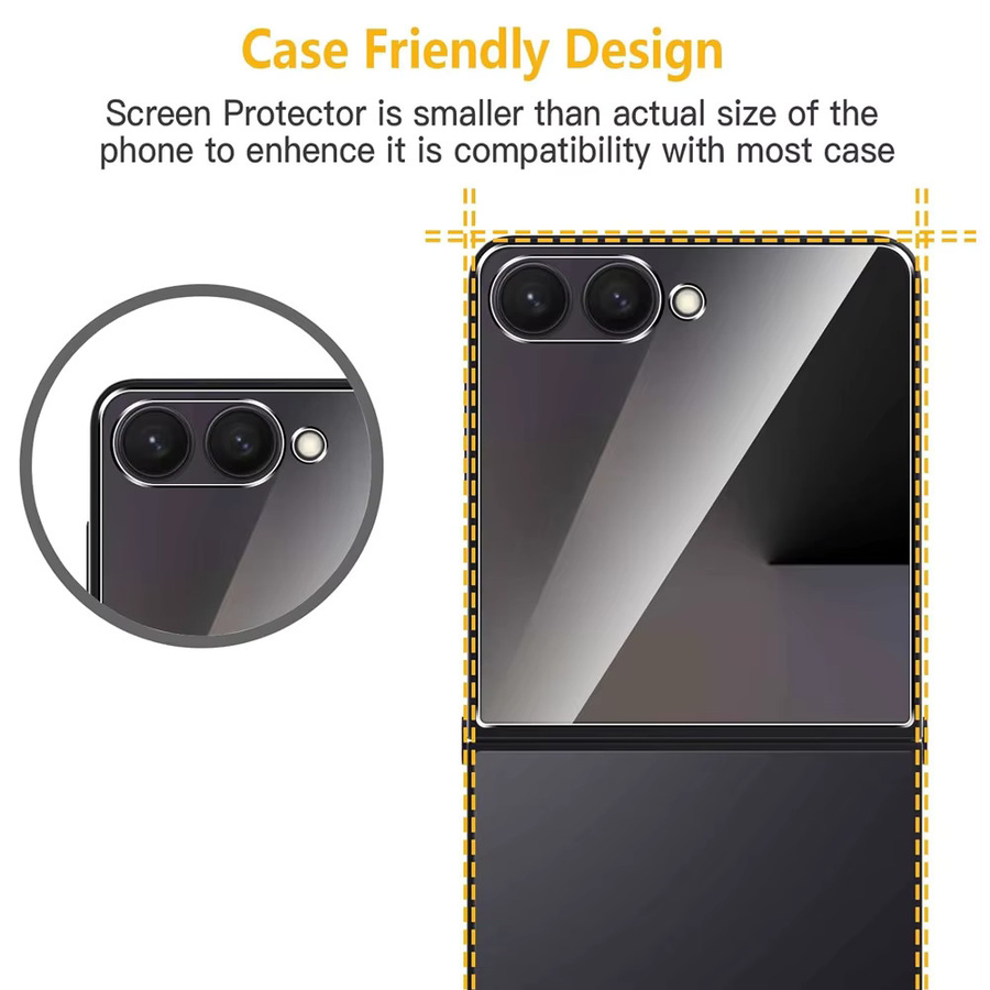 3er-Set Schutzglas für Samsung Galaxy Z Flip 7, ZFlip7 FE und Z Flip 6, transparent, 9H gehärtete Glasabdeckung für das Display - Bild 4