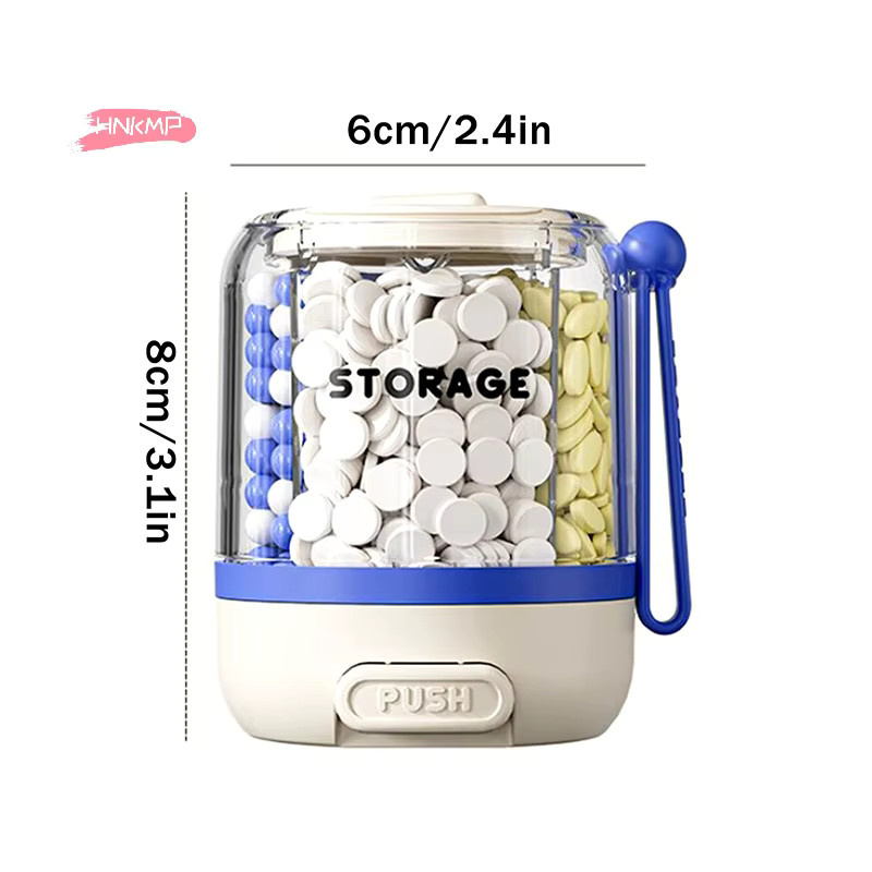 HNKMP Pillendose, rund, 4 Fächer, braun, Unisex - Bild 4