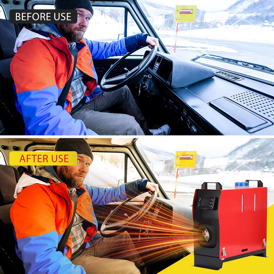 Podofo Diesel-Luftheizung 12V 8KW Standheizung mit LCD-Thermostat in Rot - Bild 4