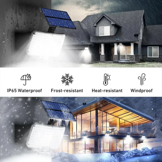 Heinast Solarleuchte mit 234 LEDs und Bewegungssensor, moderne Außen-Solarlampe in Schwarz für Garten und Wand, kühles Weiß - Bild 1