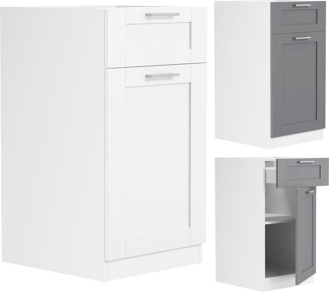 VCM Küchenunterschrank Colura im Landhaus Stil mit einer Drehtüre und einer Schublade, H x B x T: 82 x 40 x 46 cm - Bild 1