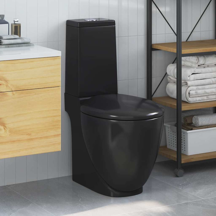 Runde Keramiktoilette von VD Home Furnishing in Schwarz - Bild 3