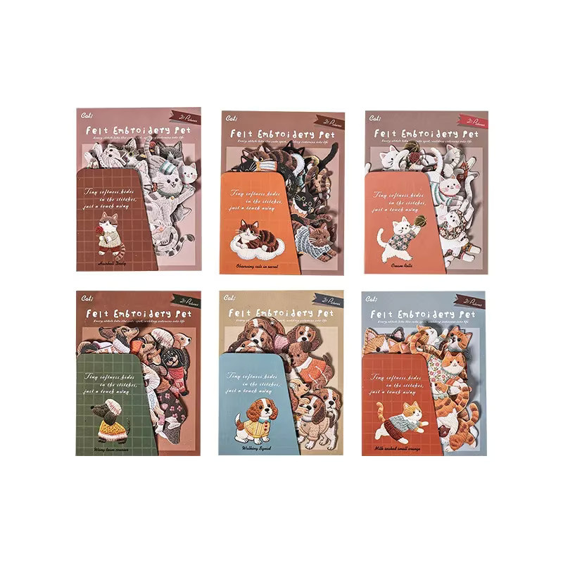 Keao Plüsch Haustier Aufkleber Set mit 6 kreativen Designs in Multicolour für Scrapbook und Bastelarbeiten - Bild 2