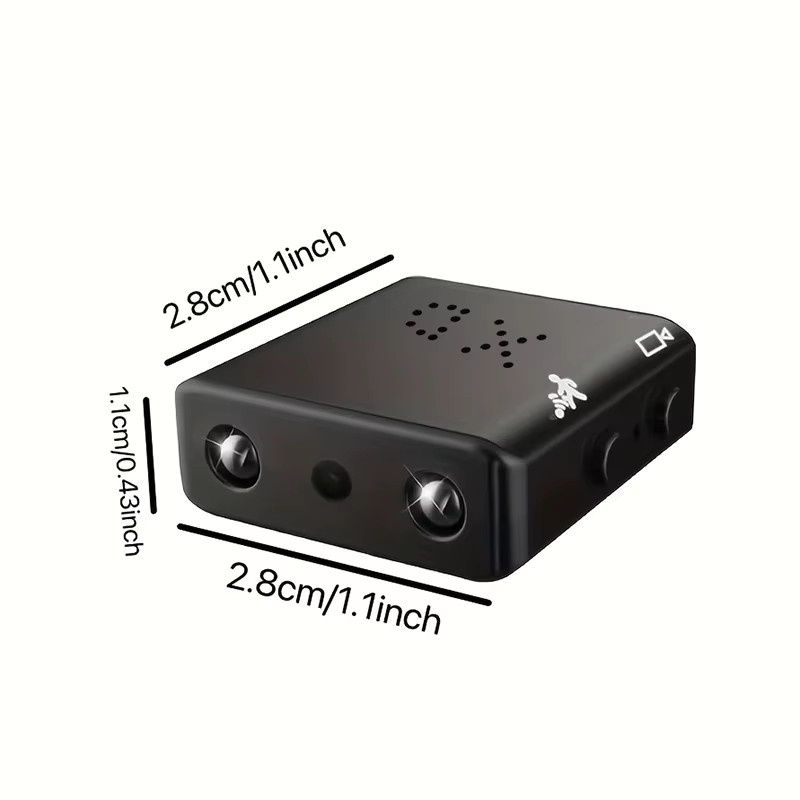 Mini WiFi Sicherheitskamera mit Full HD 1080p, Nachtsicht und wasserdichter Action-Kamera Funktion in Schwarz - Bild 2