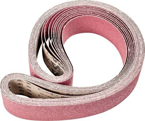 PFERD Keramikkorn Schleifband für Bandschleifer, Körnung 40, Farbe Rot, B: 7,5 cm, L: 200 cm, 10 Stück - Bild 1
