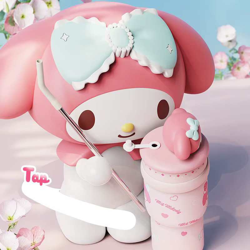 XW Sanrio Thermosbecher aus Edelstahl mit Strohhalm, 700 ml, Cartoon-Isolierbecher für Heiß- und Kaltgetränke - Bild 2