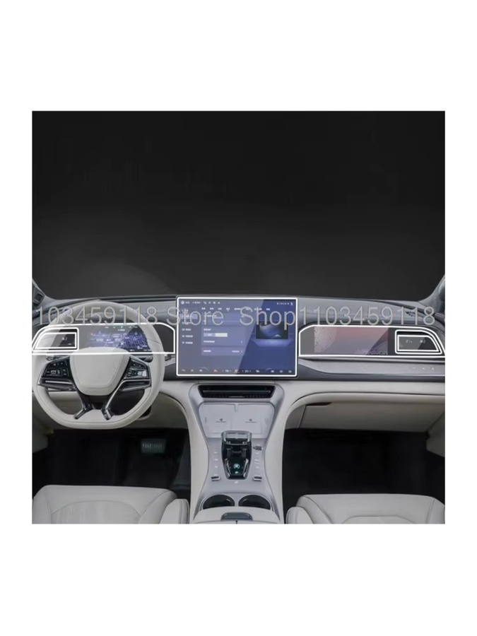 Transparente TPU-Schutzfolie für BYD Denza N7 (Modelljahre 2023-2025) für Innentür, Mittelkonsole, Armaturenbrett und Display - Bild 3