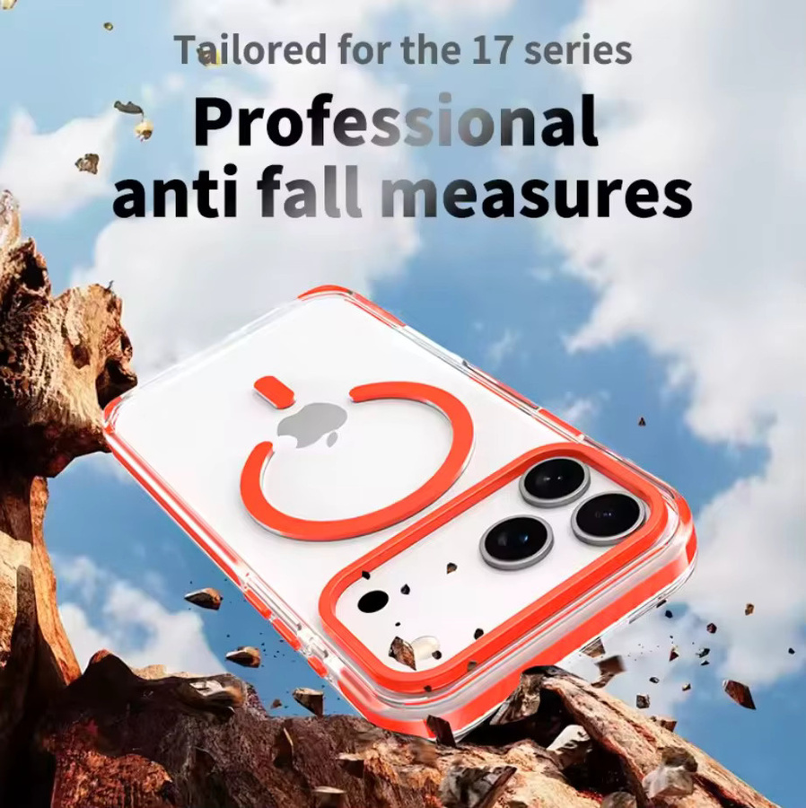 Luxuriöse HD-Telefonhülle mit PE-gestreifter Bordüre für Apple iPhone 17, 16, 15, 14, 13, 12 (Pro Max, Plus, Air) mit MagSafe magnetischer kabelloser Ladefunktion in Gold - Bild 2