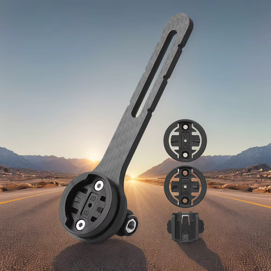 Carbon Faser Fahrrad Computer Halterung für Garmin und Bryton in Schwarz - Bild 1