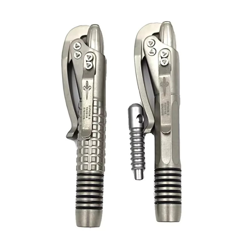 Microtech Titanlegierung Taktischer Stift Multifunktionsstift in Silber und Grau zur Selbstverteidigung und als Signaturstift - Bild 3