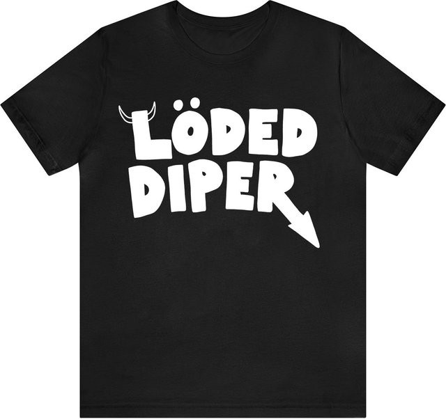 Loded Diaper T-Shirt Alphabet Print, schwarz, Damen, 3XL - Bild 1