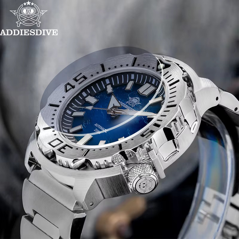 Addiesdive Armbanduhr, Automatik, Edelstahl, blaues Zifferblatt, 42 mm, Herren - Bild 6