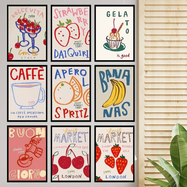 Vintage Abstract Paper Poster Moetch für Cafe und Home Decor, Mehrfarbig, 15 x 15 x 1,5 cm - Bild 1