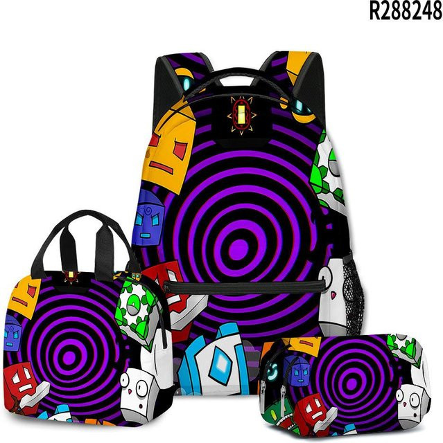 Fancy Style Studio Geometry Dash 3D Set mit Notizbuch, Lunchtasche und Federmäppchen in Mehrfarbig - Bild 1