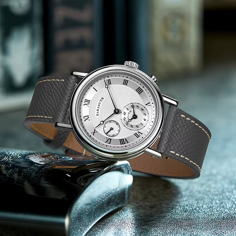 FARASUTE Armbanduhr, Quarz, Edelstahl, Saphirglas, Silber, Herren - Bild 5